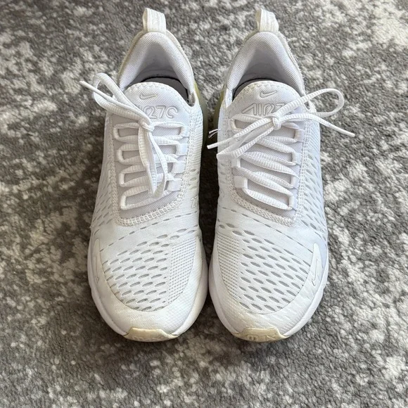 Nike Air Max 270 Big Kids' Shoes White Size 5Y - Picture 6 of 8